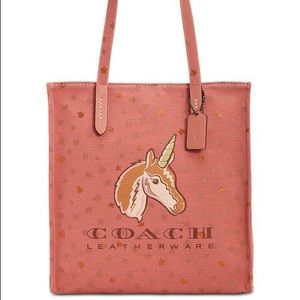 Coach canvas unicorn tote!